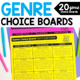 Reading Response Choice Boards for Genre | Print and Digital