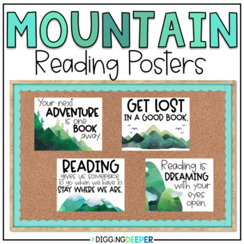Preview of Reading Classroom Posters Mountain Classroom Decor