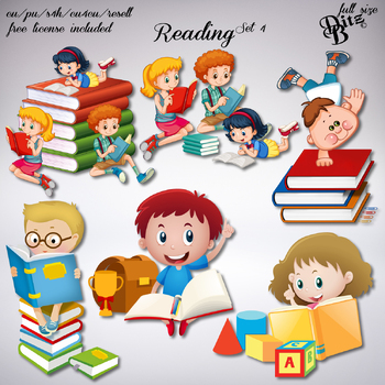 Reading Clipart Set 4 by Ditz Bitz | TPT