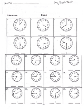 Preview of Reading Clocks Worksheet (analog time elementary)