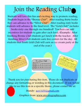 Preview of Reading Club Punchcards