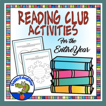 book club or reading club activities for the entire school year tpt