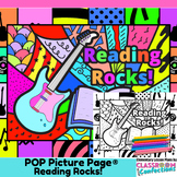Reading Coloring Page | Reading Rocks Pop Art Coloring Act