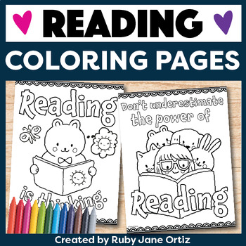 Reading Coloring Pages Worksheets Teaching Resources Tpt