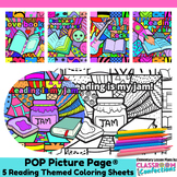 Reading Coloring Pages BUNDLE Fun Reading Pop Art Coloring