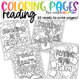 Reading Coloring Pages - Library Books Coloring Sheets Posters