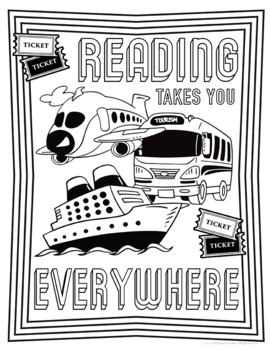 Reading Coloring Pages by The Brighter Rewriter | TpT