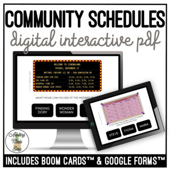 Preview of Reading Community Schedules Digital Activity