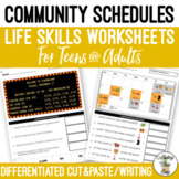 Reading Community Schedules Worksheets Distance Learning