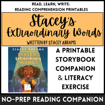 Preview of Reading Companion for "Stacey's Extraordinary Words" (No Prep Read-Along Packet)