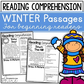 Preview of Reading Comprehension Passages ~ Winter Stories