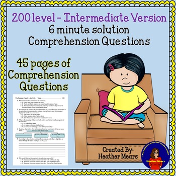 Preview of Reading Comprehension 200 level Intermediate