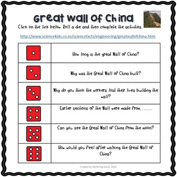Preview of Great Wall of China Webquest