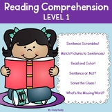 Reading Comprehension Worksheets Level 1
