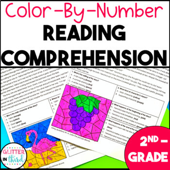 Preview of 2nd Grade Reading Comprehension Passages and Questions Color By Number BUNDLE