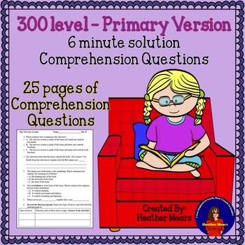 Preview of Reading Comprehension 300 level Primary 6 minute solution questions
