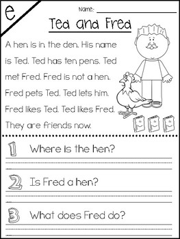Reading Comprehension by A Little Elementary | TPT