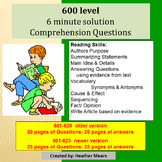 Reading Comprehension 600 level 6 minute solution questions