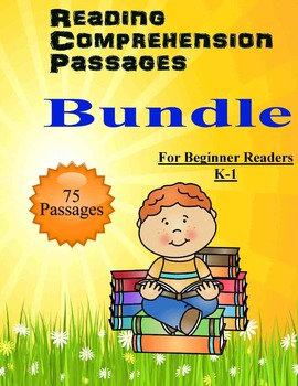 Preview of Reading Comprehension 75 passages for beginners K-1 BUNDLE