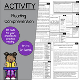 Reading Comprehension A1 to C1 level (100 texts, read in English)