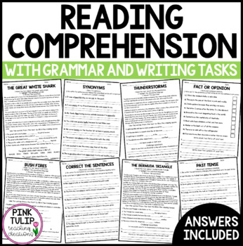 Preview of Reading Comprehension Activities - Information Reports with Grammar and Spelling