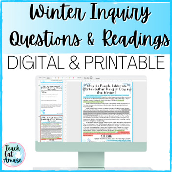 Preview of Reading Comprehension Activities | MLK, Valentines Day, & MORE Winter holidays