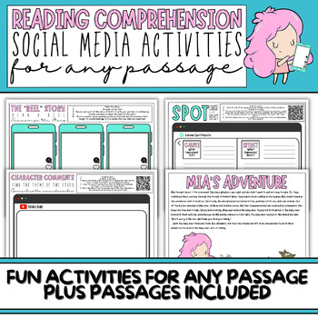 Reading Comprehension Activities for Any Passage plus Passages | TPT