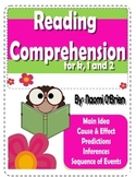 Reading Comprehension Activities for K, 1 and 2!