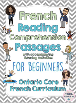Preview of Core French Reading Comprehension Activities with Listening Activity Beginners