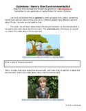 Reading Comprehension Activity: What is an Environmentalist?