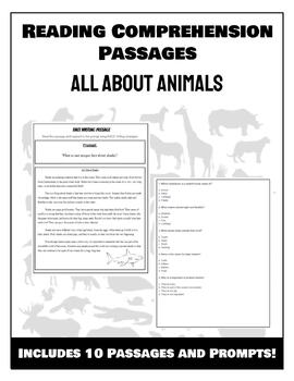 Preview of Reading Comprehension: All About Animals!