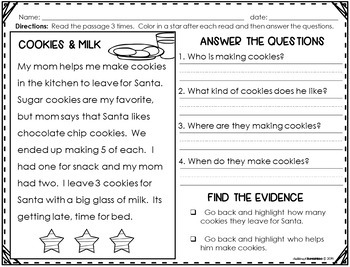 Reading Comprehension Answering WH Questions {holiday version} | TpT
