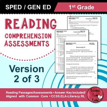 Preview of Reading Comprehension Assessments (1st) Version 2