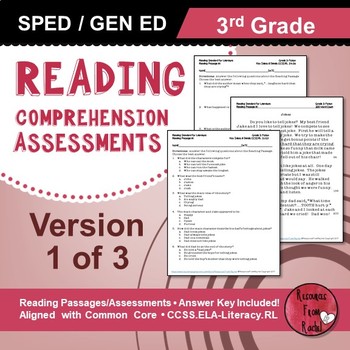 Preview of Reading Comprehension Assessments (3rd) Version 1
