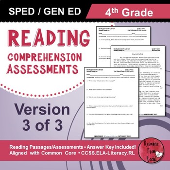 Preview of Reading Comprehension Assessments (4th) Version 3