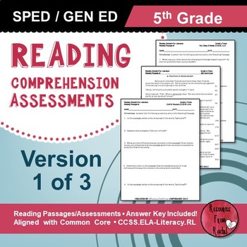 Preview of Reading Comprehension Assessments (5th) Version 1