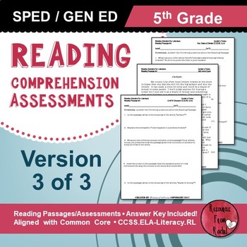 Preview of Reading Comprehension Assessments (5th) Version 3