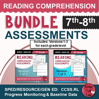 Preview of Reading Comprehension Assessments (7th-8th) BUNDLE