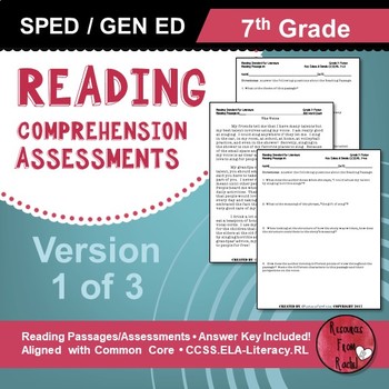 Preview of Reading Comprehension Assessments (7th) Version 1