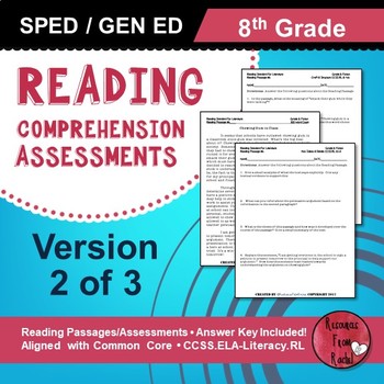 Preview of Reading Comprehension Assessments (8th) Version 2