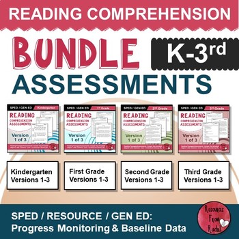 Preview of Reading Comprehension Assessments YEAR-LONG BUNDLE (K-3) BUNDLE