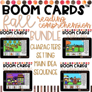 Preview of Reading Comprehension | BOOM Cards | Distance Learning | Fall Reading