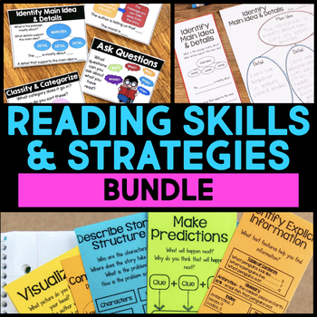 Preview of Reading Comprehension BUNDLE Posters, Bookmarks, Graphic Organizers ESL Writing