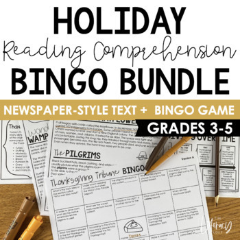 Preview of Reading Comprehension Bingo (Holiday Bundle)