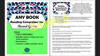 Preview of Reading Comprehension Board Game