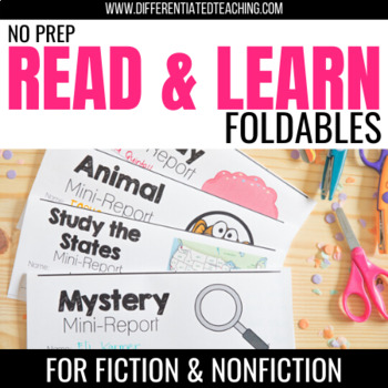 Preview of Reading Comprehension Foldable Style Notes: Fiction & Nonfiction Book Reports