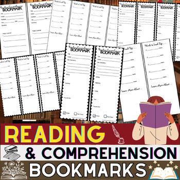 Preview of Reading Comprehension Bookmarks and Activities | Book Report Templates & Review