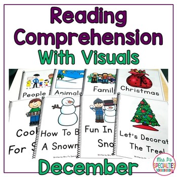 Preview of Reading Comprehension Books With Picture & Visual Choices (December Set)