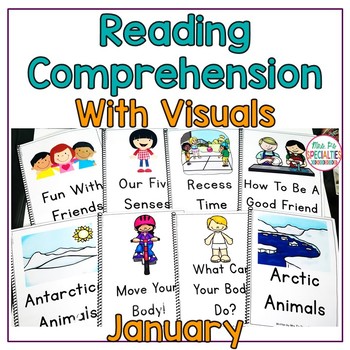 Preview of Reading Comprehension Books With Picture & Visual Choices January Set