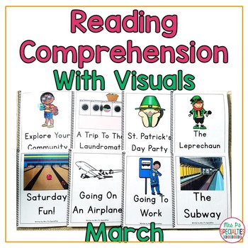 Preview of Reading Comprehension Books With Picture & Visual Choices March Set